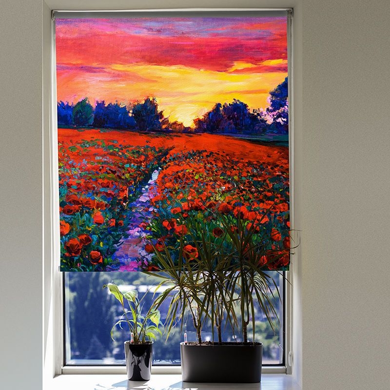 Purple Sunset Pier printed photo picture window roller blind made to measure
